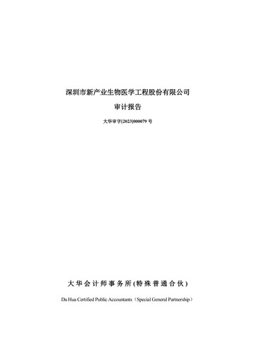 Thumbnail Shenzhen New Industries Biomedical Engineering Financial Statement 2022