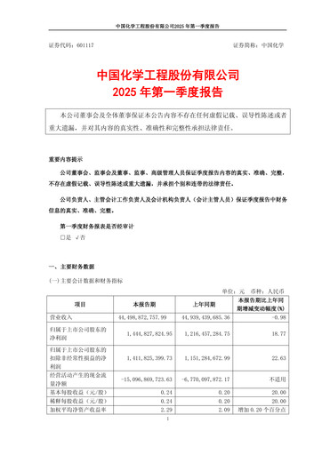 Vorschaubild China National Chemical Engineering (CNCEC) Quartalsbericht 2025-q1