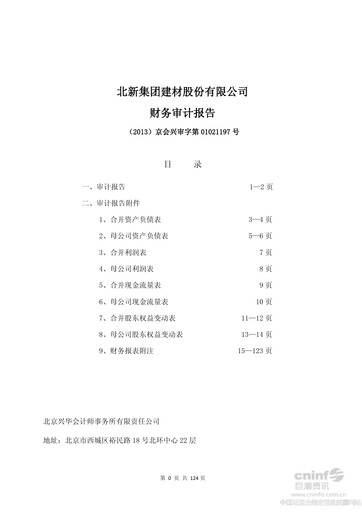 Vorschaubild Beijing New Building Materials Finanzmitteilung 2012