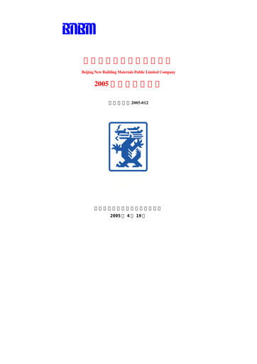 Vorschaubild Beijing New Building Materials Quartalsbericht 2005-q1