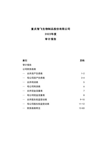 Thumbnail Zhifei Biological Products Financial Statement 2022
