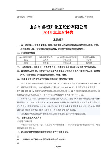 Vorschaubild Hualu Hengsheng Jahresbericht 2016