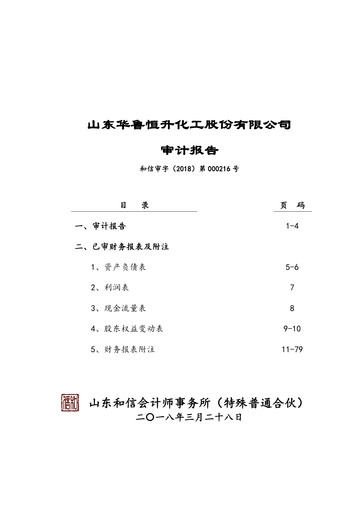 Thumbnail Hualu Hengsheng Financial Statement 2017