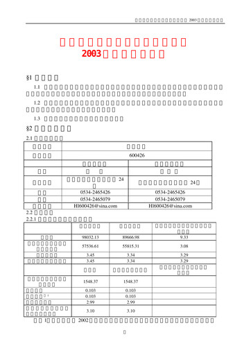 Thumbnail Hualu Hengsheng Quarterly Report 2003-q1