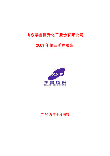 Thumbnail Hualu Hengsheng Quarterly Report 2009-q3