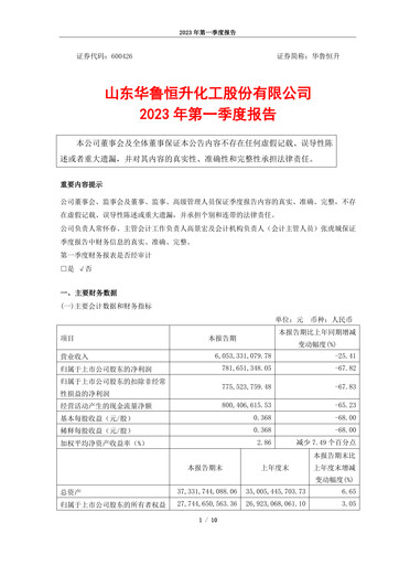 Thumbnail Hualu Hengsheng Quarterly Report 2023-q1