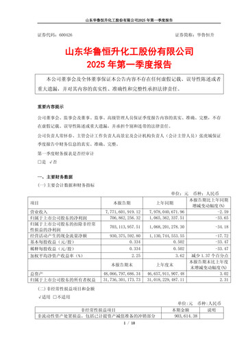 Thumbnail Hualu Hengsheng Quarterly Report 2025-q1