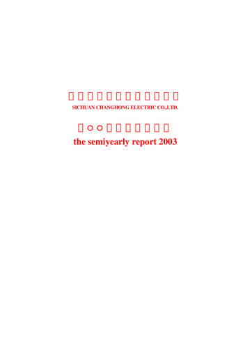Thumbnail Sichuan Changhong Electric Half-year Report 2003-h1