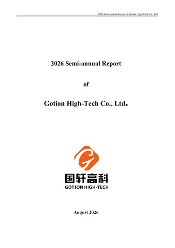Thumbnail Gotion High-tech Co.,Ltd. Half-year Report 2026-h1