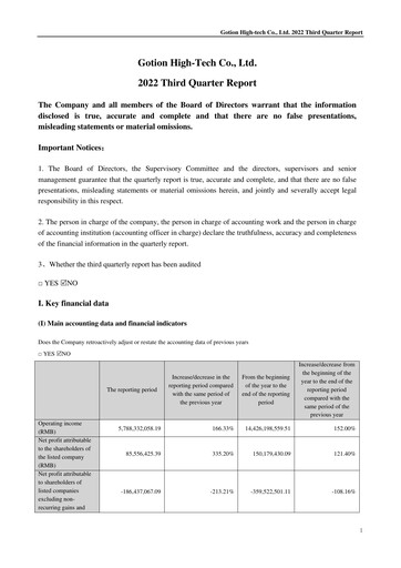 Thumbnail Gotion High-tech Co.,Ltd. Quarterly Report 2022-q3