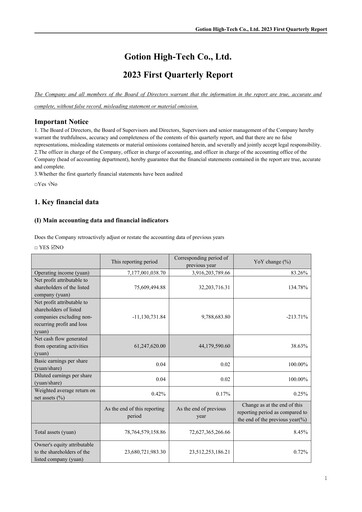 Thumbnail Gotion High-tech Co.,Ltd. Quarterly Report 2023-q1