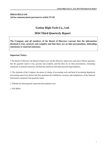 Thumbnail Gotion High-tech Co.,Ltd. Quarterly Report 2024-q3
