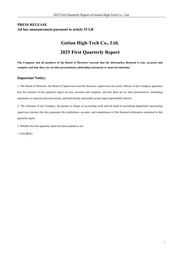 Thumbnail Gotion High-tech Co.,Ltd. Quarterly Report 2025-q1