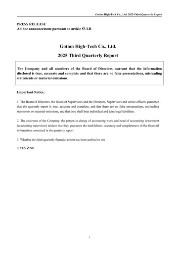 Thumbnail Gotion High-tech Co.,Ltd. Quarterly Report 2025-q3