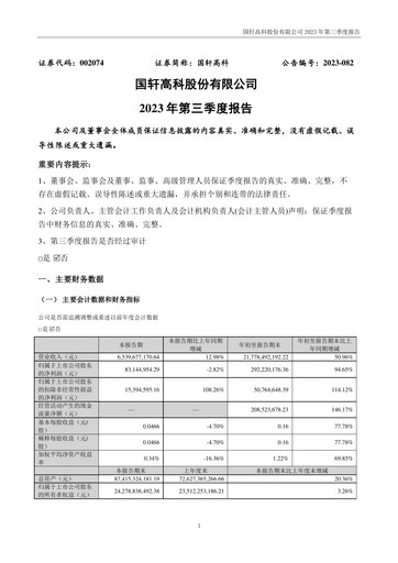 Thumbnail Gotion High-tech Co.,Ltd. Quarterly Report 2023-q3