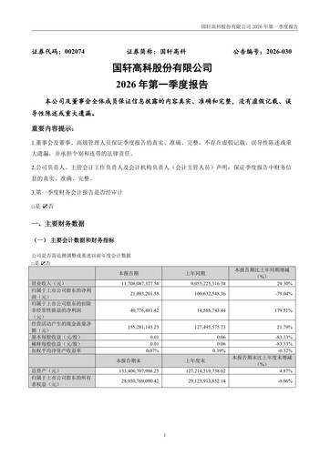Thumbnail Gotion High-tech Co.,Ltd. Quarterly Report 2026-q1