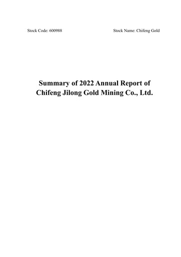 Thumbnail Chifeng Jilong Gold Mining Annual Report 2022