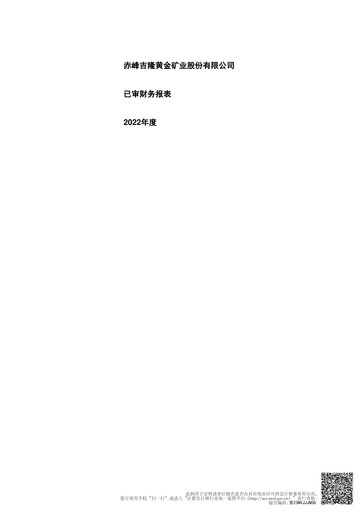 Thumbnail Chifeng Jilong Gold Mining Financial Statement 2022