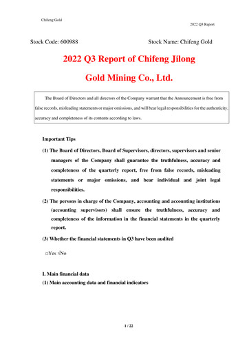 Thumbnail Chifeng Jilong Gold Mining Quarterly Report 2022-q3