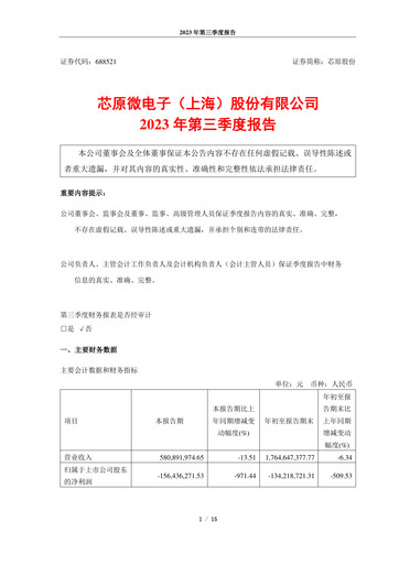 Thumbnail VeriSilicon Microelectronics Quarterly Report 2023-q3