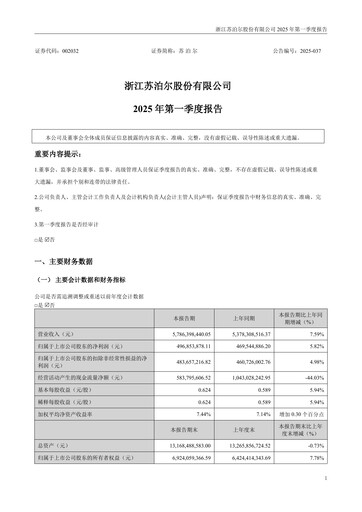 Thumbnail Zhejiang Supor Quarterly Report 2025-q1