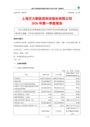 Vorschaubild Shanghai Allist Pharmaceuticals Quartalsbericht 2026-q1