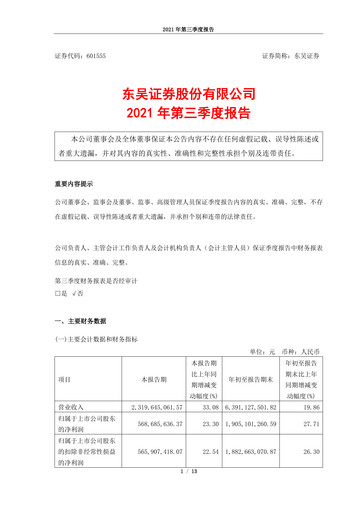 Thumbnail Soochow Securities Quarterly Report 2021-q3