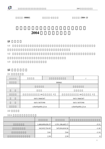 Thumbnail Changchun High-Tech Industry Quarterly Report 2004-q1