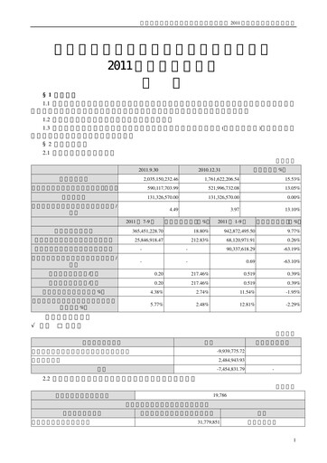 Thumbnail Changchun High-Tech Industry Quarterly Report 2011-q3