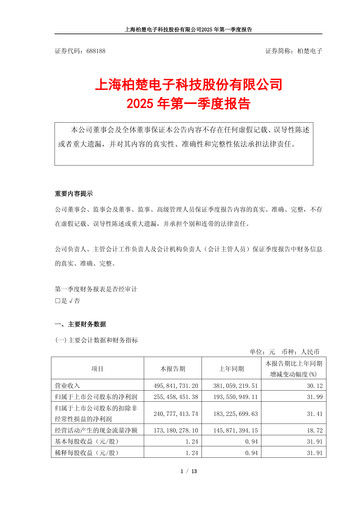 Thumbnail Shanghai BOCHU Electronic Technology Quarterly Report 2025-q1