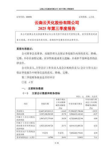Thumbnail Yuntianhua Quarterly Report 2025-q3