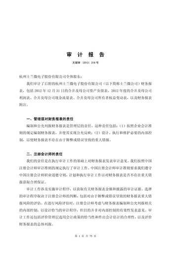 Thumbnail Silan Microelectronics Financial Statement 2012