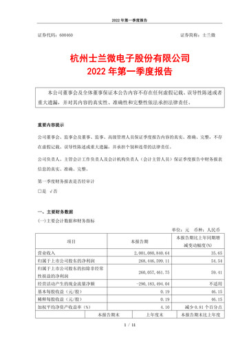 Thumbnail Silan Microelectronics Quarterly Report 2022-q1