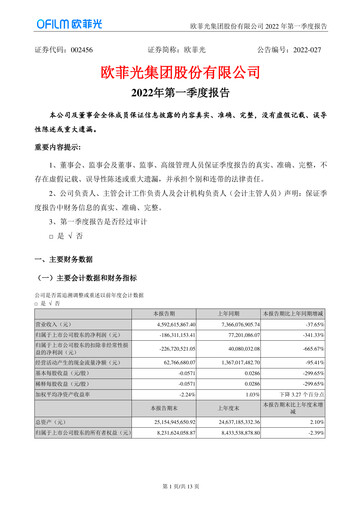 Thumbnail OFILM Group Quarterly Report 2022-q1