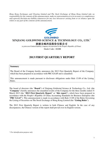 Thumbnail Goldwind Science&Technology Quarterly Report 2013-q1