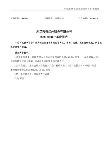 Vorschaubild Wuhan Guide Infrared Quartalsbericht 2026-q1