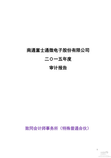 Thumbnail Tongfu Microelectronics Co.,Ltd Financial Statement 2015
