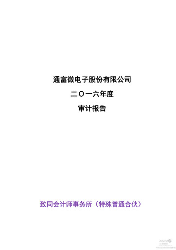 Thumbnail Tongfu Microelectronics Co.,Ltd Financial Statement 2016