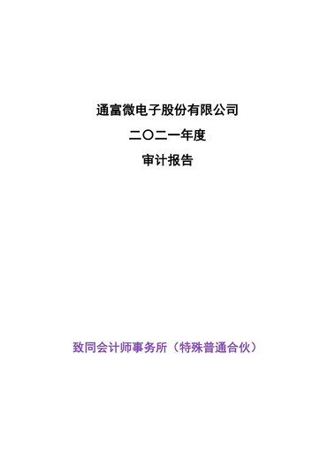 Thumbnail Tongfu Microelectronics Co.,Ltd Financial Statement 2021