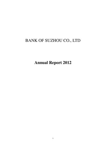 Thumbnail Bank of Suzhou Annual Report 2012