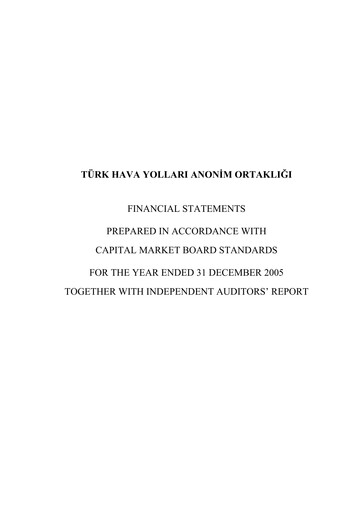 Thumbnail Turkish Airlines Financial Statement 2005