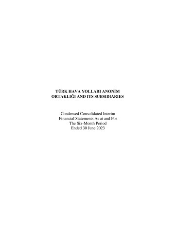 Thumbnail Turkish Airlines Half-year Report 2023-h1