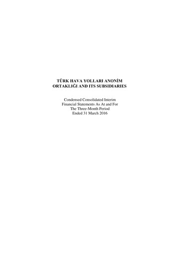 Thumbnail Turkish Airlines Quarterly Report 2016-q1