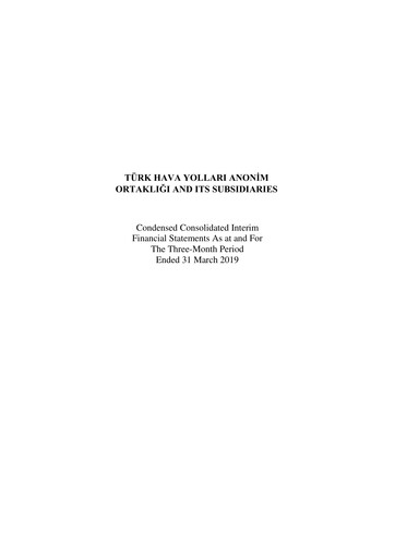 Thumbnail Turkish Airlines Quarterly Report 2019-q1