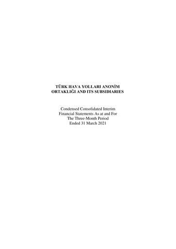 Thumbnail Turkish Airlines Quarterly Report 2021-q1