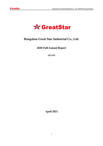 Thumbnail Hangzhou Greatstar Industrial Annual Report 2020