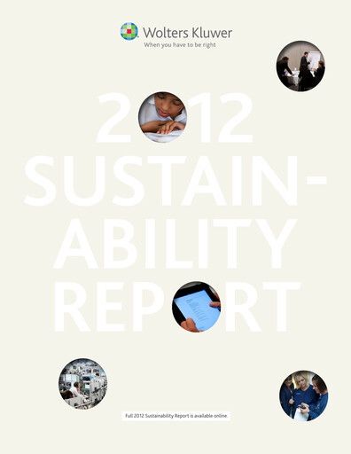 Thumbnail Wolters Kluwer Sustainability Report 2012