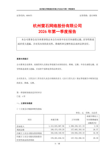 Vorschaubild Hangzhou EZVIZ Network Quartalsbericht 2026-q1