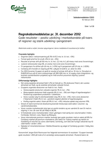 Thumbnail Carlsberg Financial Statement 2012