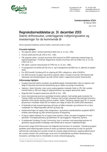 Thumbnail Carlsberg Financial Statement 2013